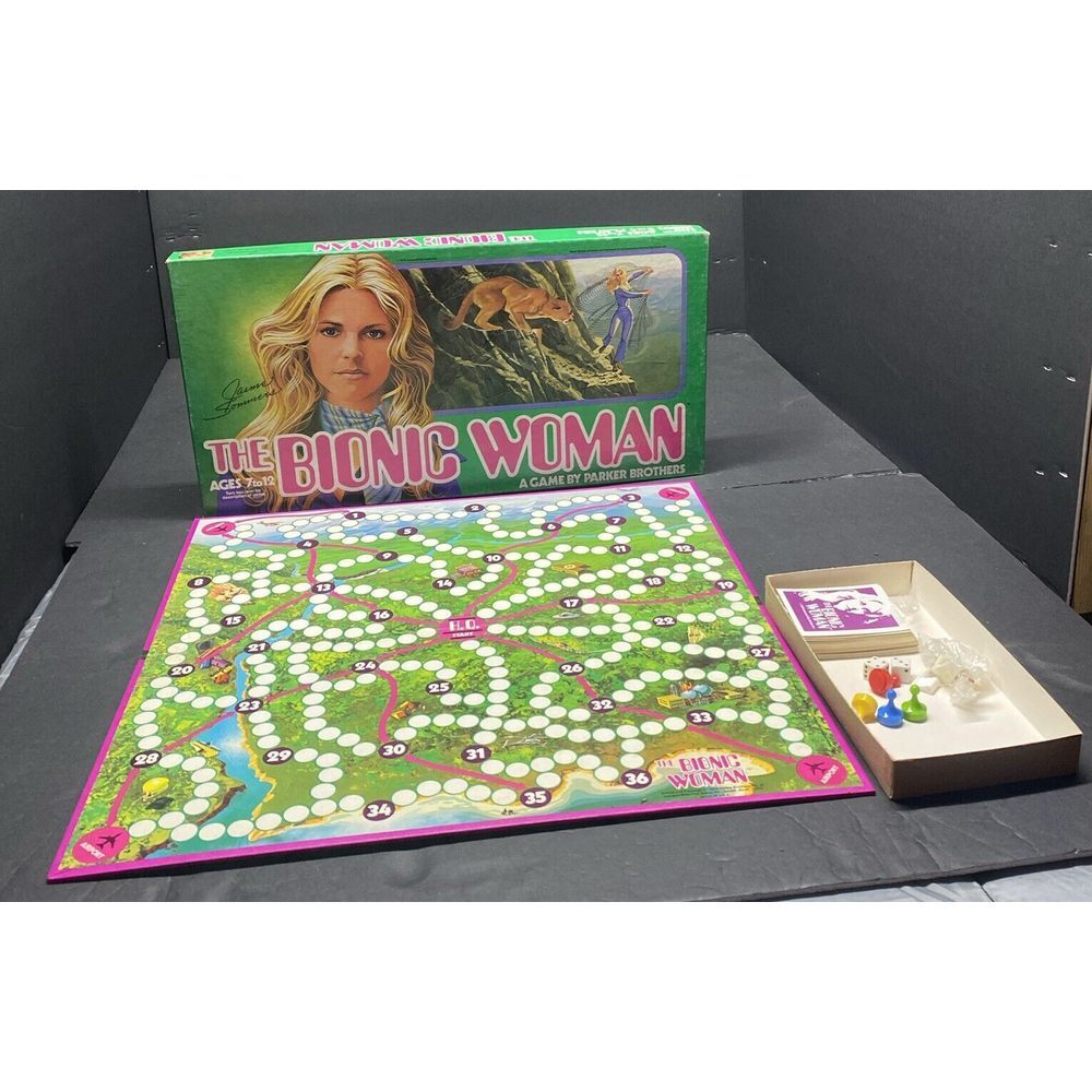 The Bionic Woman Board Game  Vintage 1976 Parker‎ Bros  No Instruction Insert